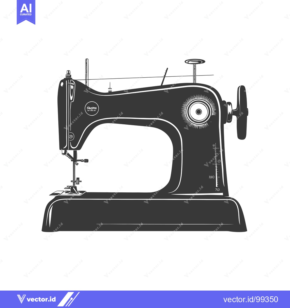Premium Vector dari Silhouette of a Vintage Sewing Machine