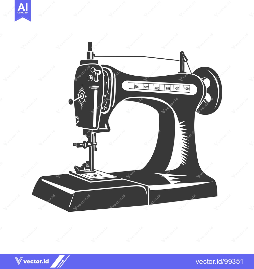 Premium Vector dari Silhouette of a Vintage Sewing Machine