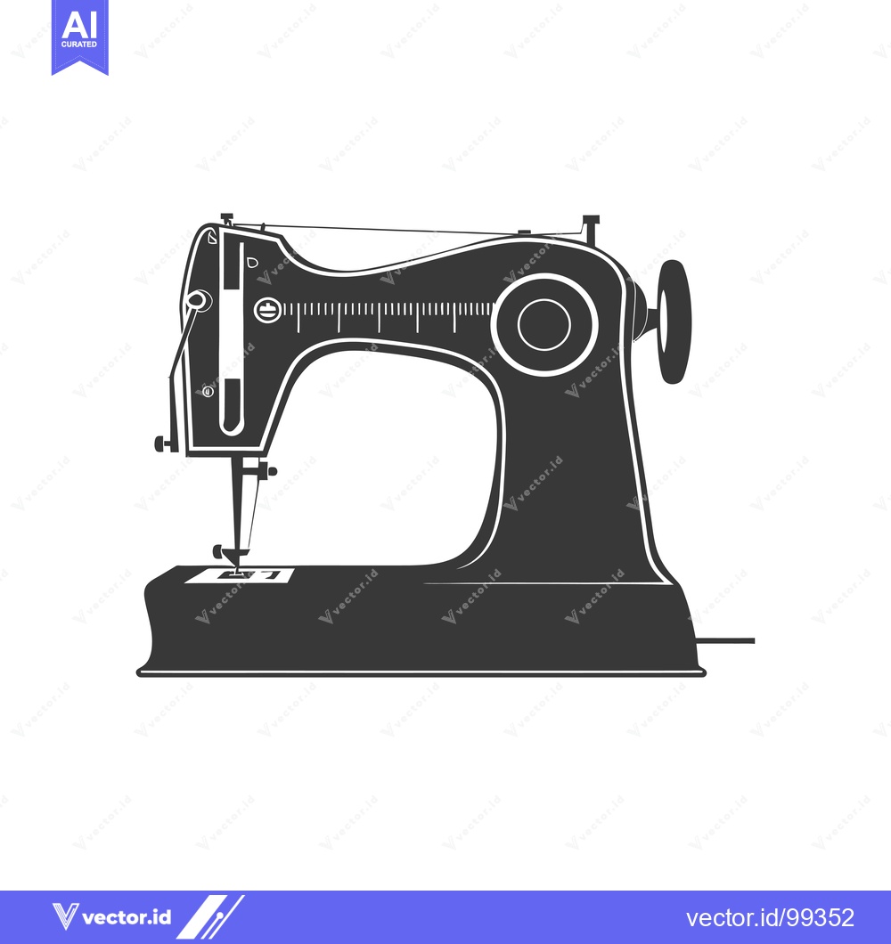 Premium Vector dari Silhouette of a Vintage Sewing Machine