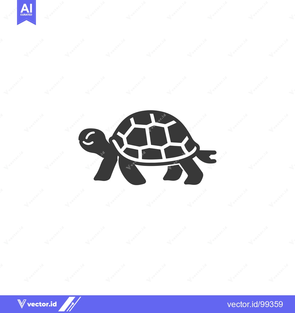 Premium Vector of Silhouette of a walking turtle with a shell