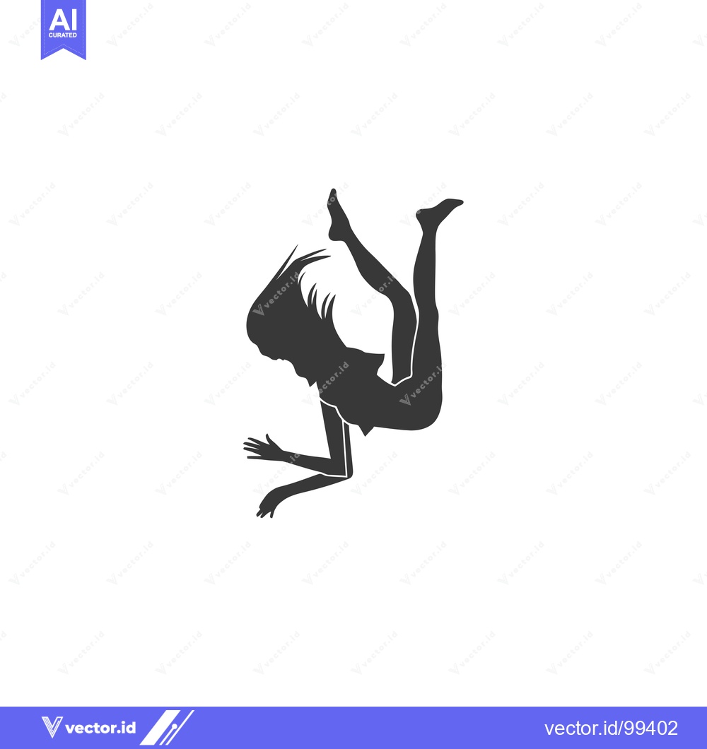 Premium Vector of Silhouette of a woman falling with outstretched arms and legs