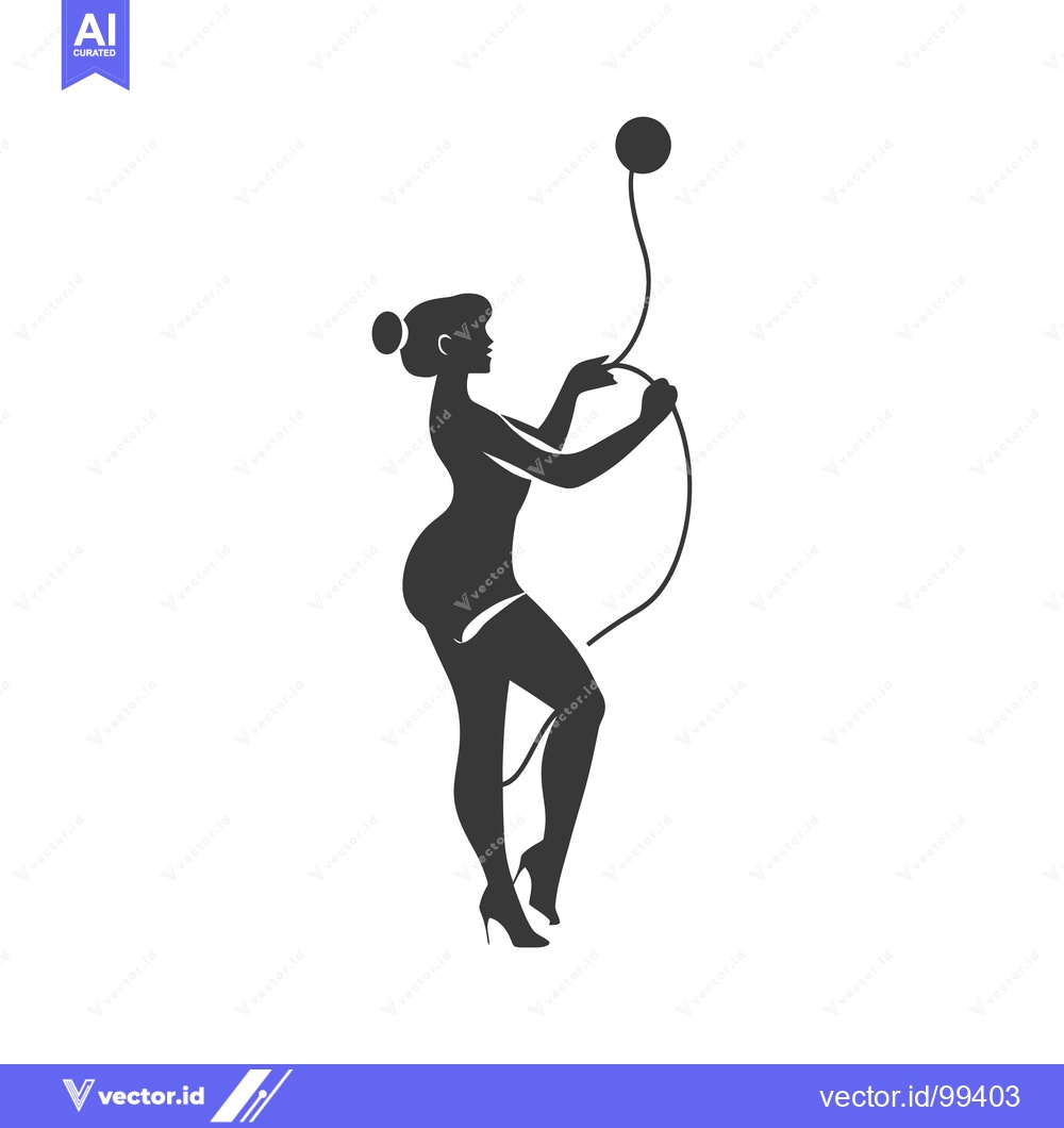 Premium Vector of Silhouette of a Woman Holding a Ball on a String