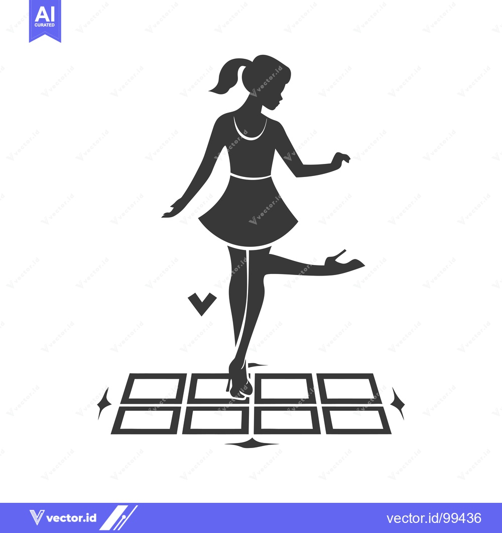 Premium Vector dari Silhouette of a woman in a dress dancing on a tile floor