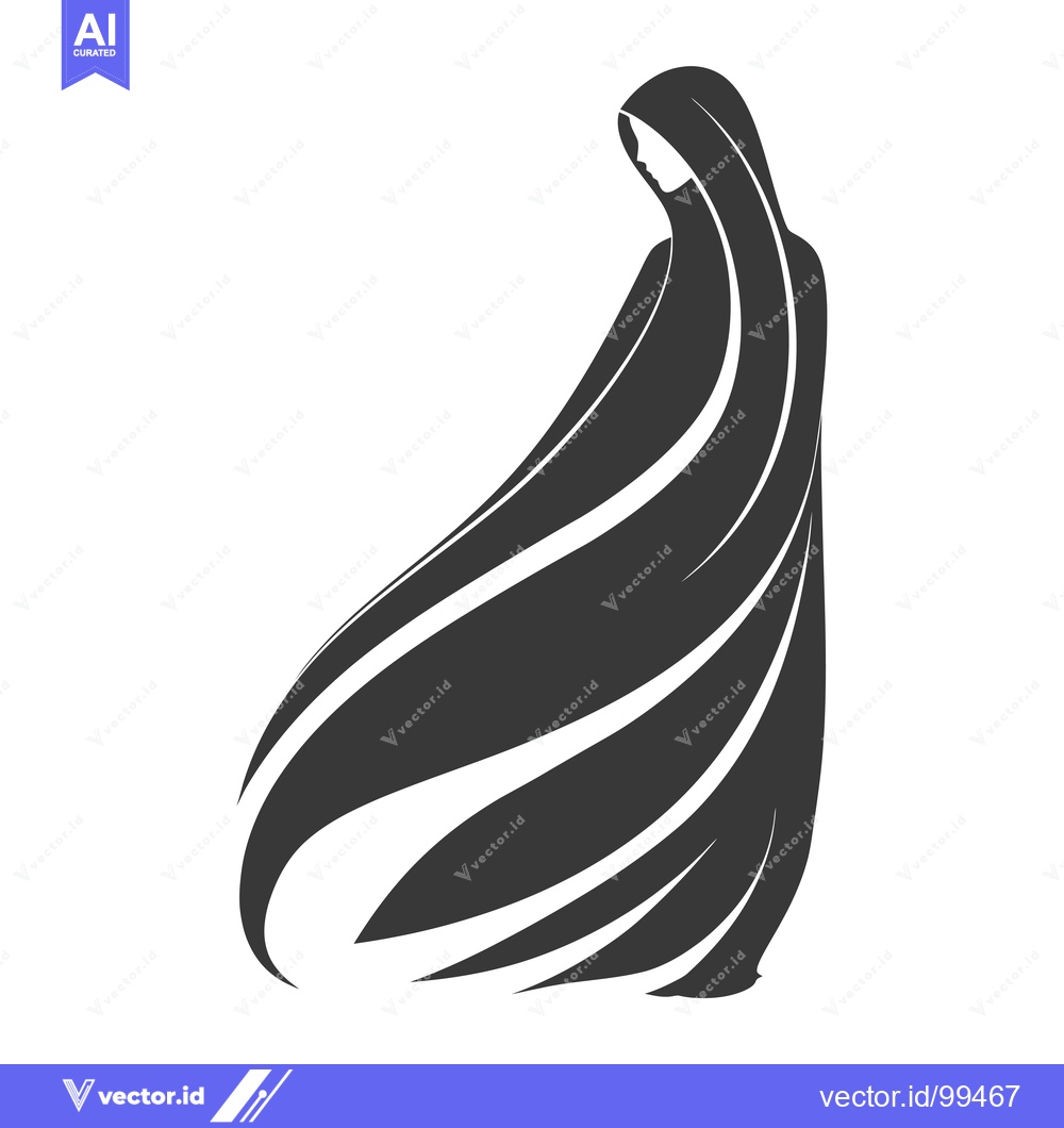 Premium Vector of Silhouette of a Woman in a Flowing Cloak
