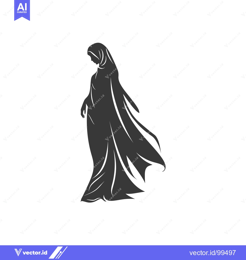 Premium Vector of Silhouette of a Woman in a Hijab