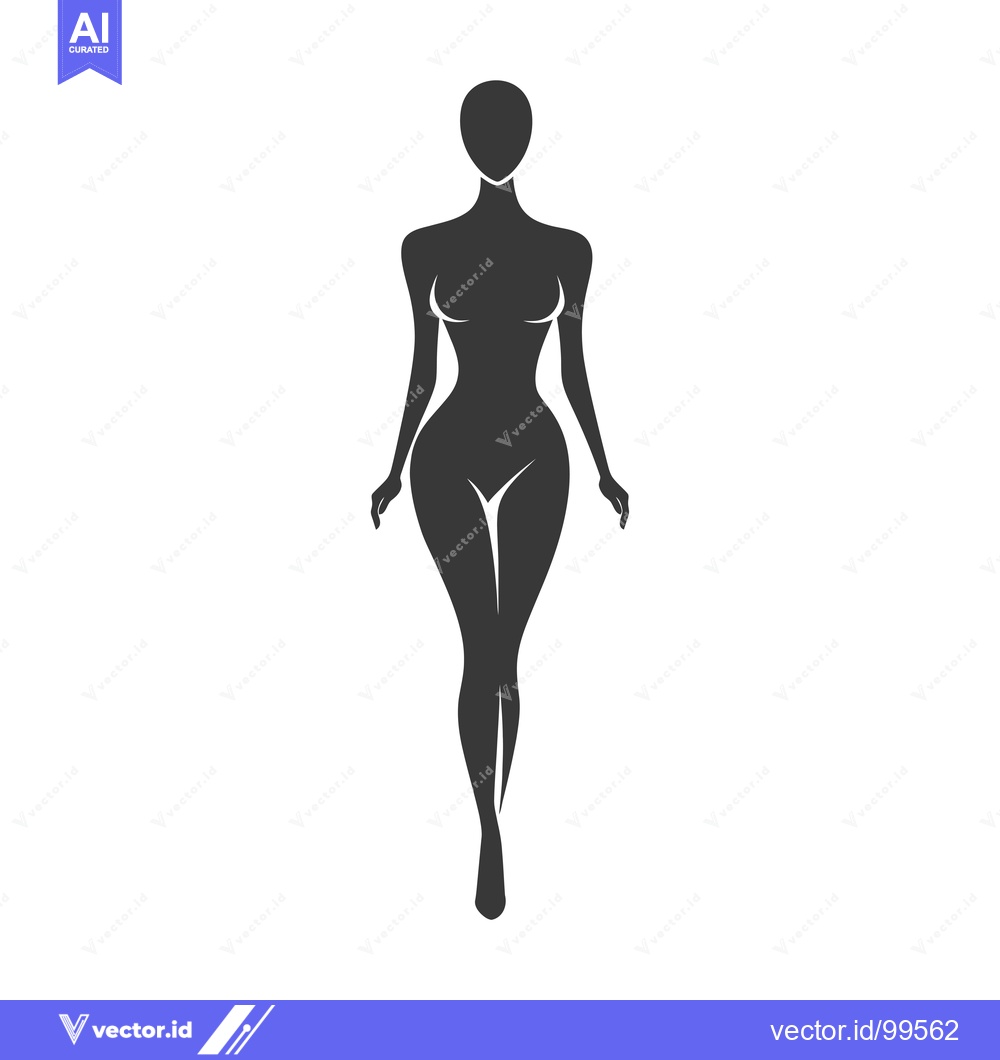 Premium Vector of Silhouette of a Woman in a Standing Pose
