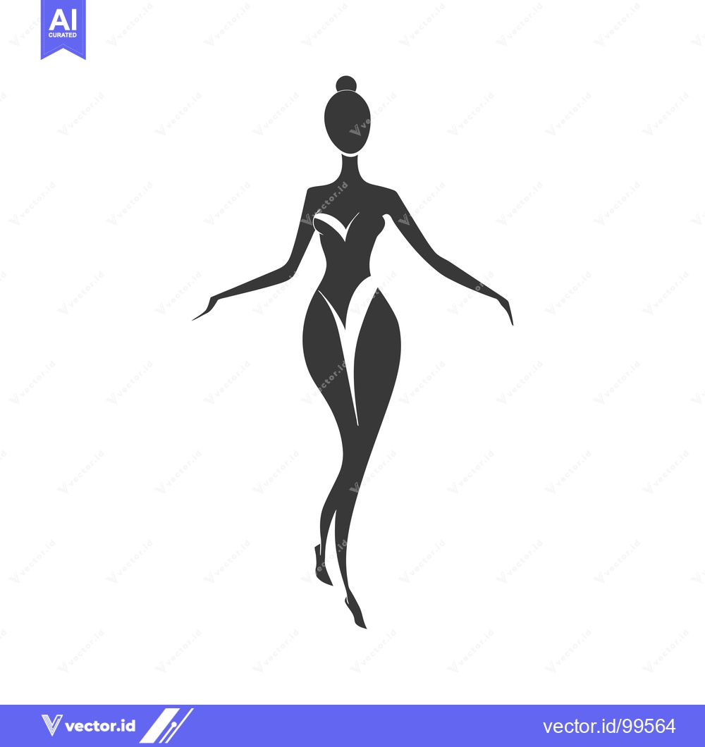 Premium Vector of Silhouette of a Woman in a Strapless Dress