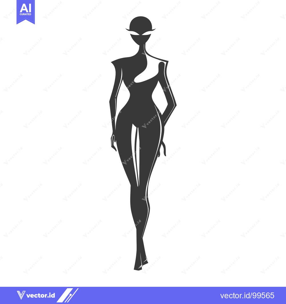 Premium Vector dari Silhouette of a Woman in a Stylish Outfit