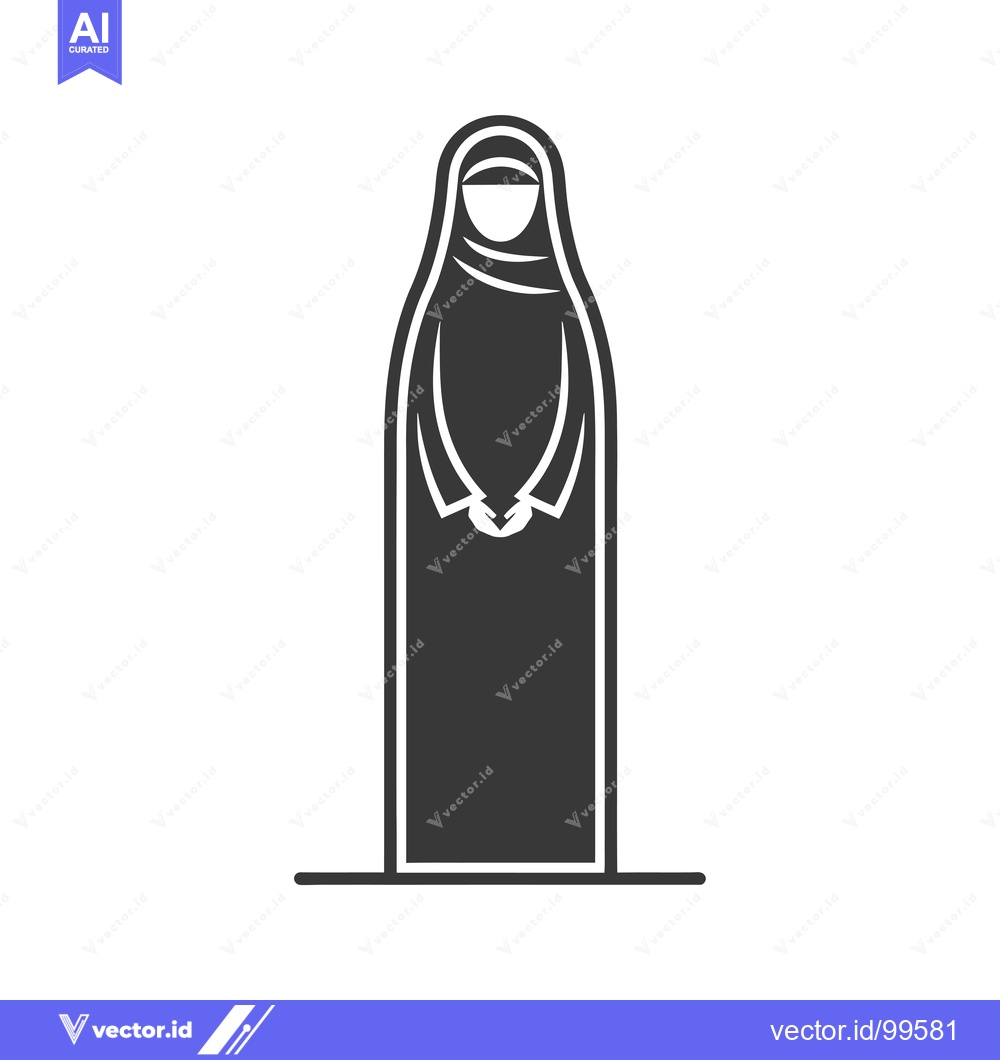 Premium Vector dari Silhouette of a woman in a traditional Islamic abaya and hijab