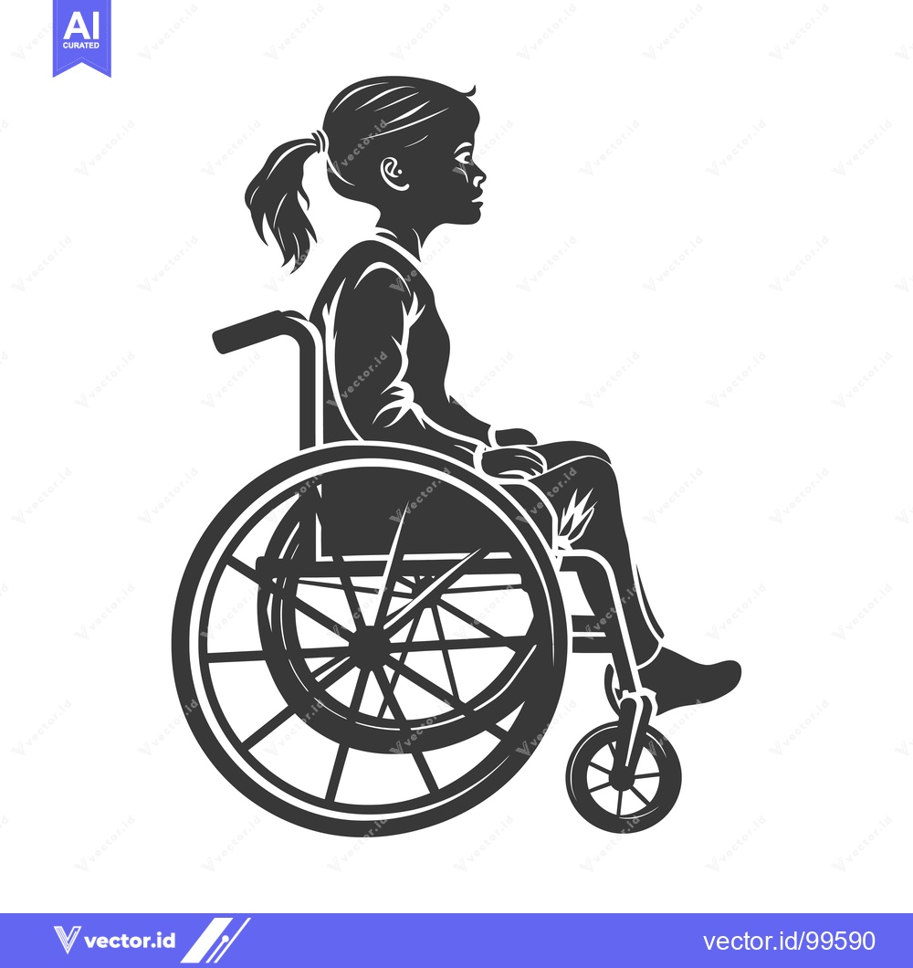 Premium Vector of Silhouette of a Woman in a Wheelchair
