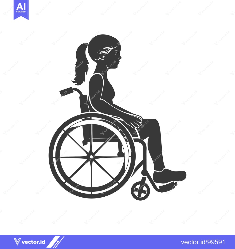Premium Vector dari Silhouette of a Woman in a Wheelchair