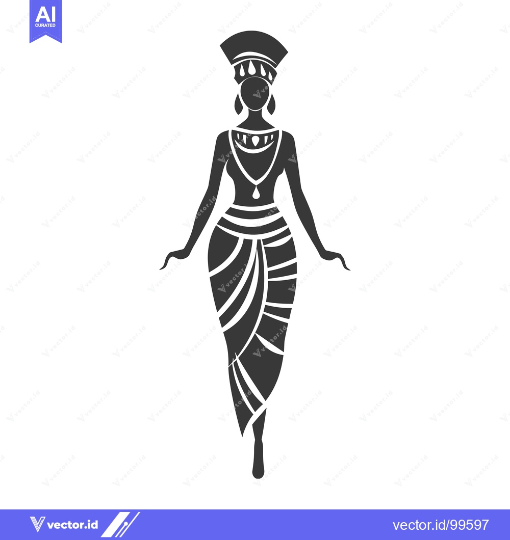 Premium Vector dari Silhouette of a Woman in Traditional African Attire