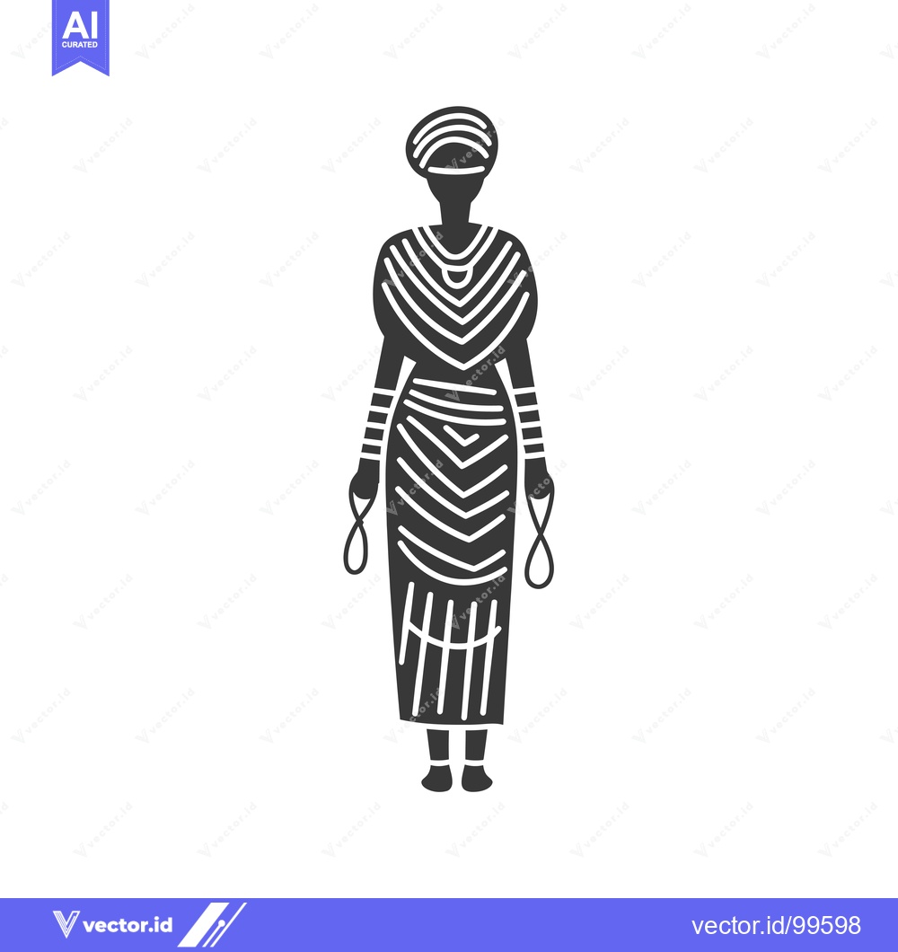Premium Vector dari Silhouette of a Woman in Traditional African Attire