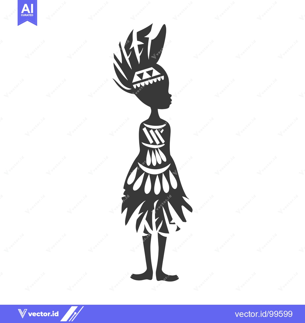 Premium Vector dari Silhouette of a Woman in Traditional African Clothing