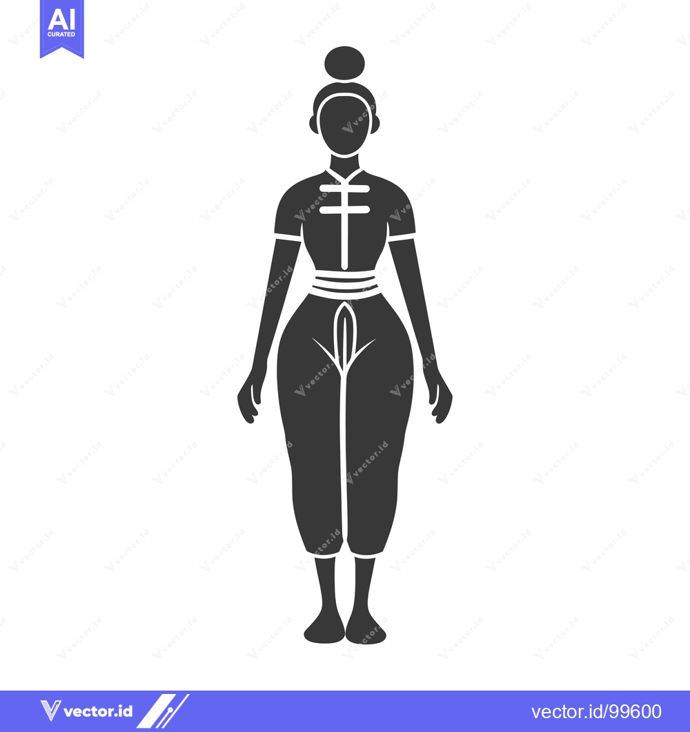 Premium Vector of Silhouette of a woman in traditional Chinese clothing