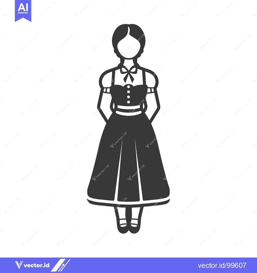 Premium Vector of Silhouette of a Woman in Traditional German Dress