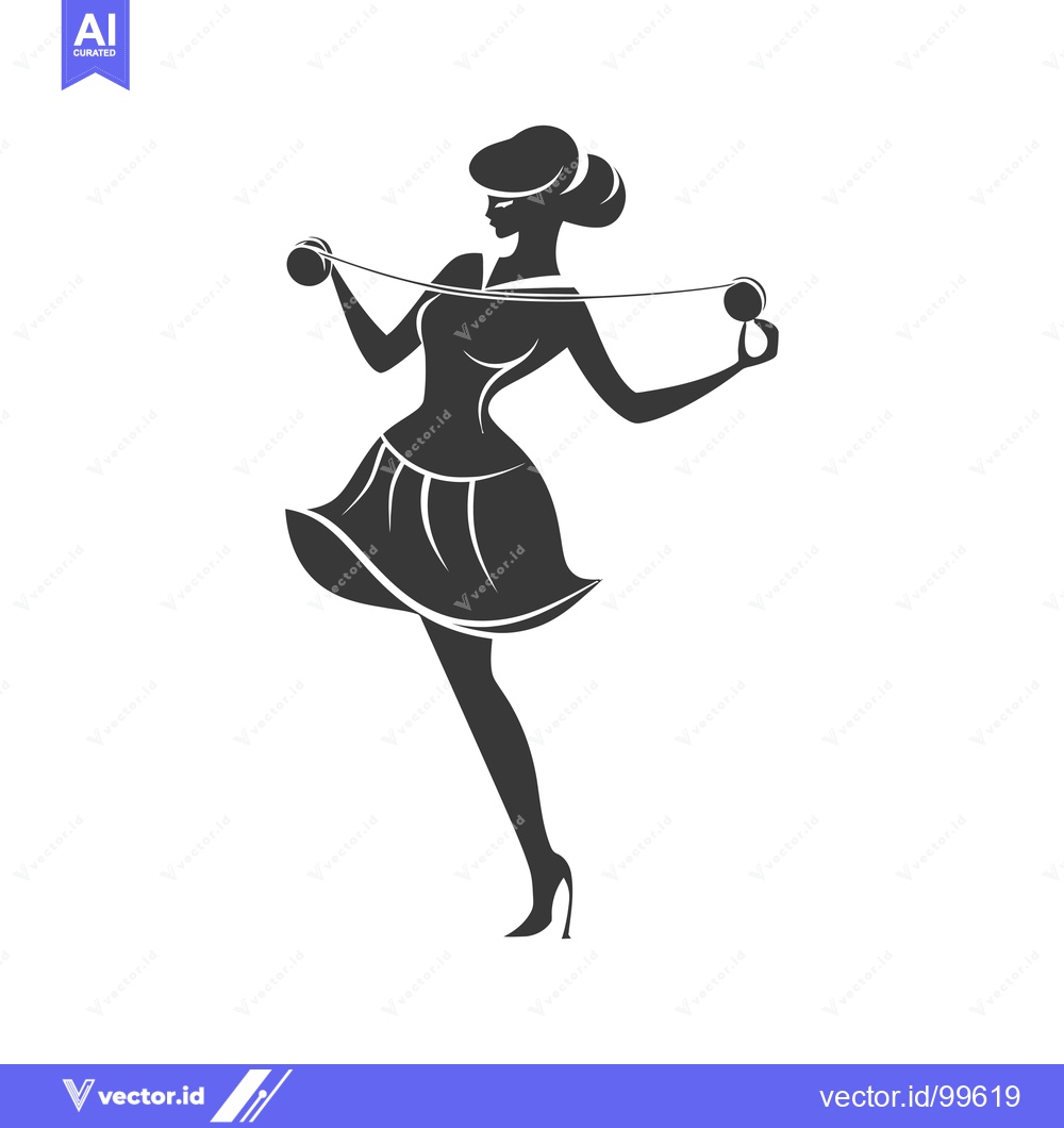 Premium Vector dari Silhouette of a Woman Juggling Balls