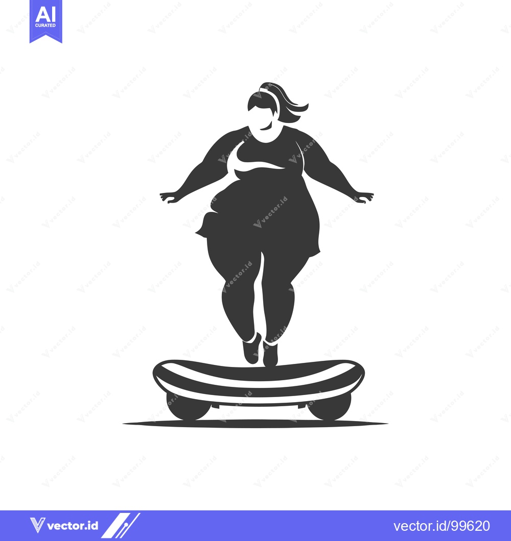 Premium Vector of Silhouette of a Woman Jumping on a Balance Board