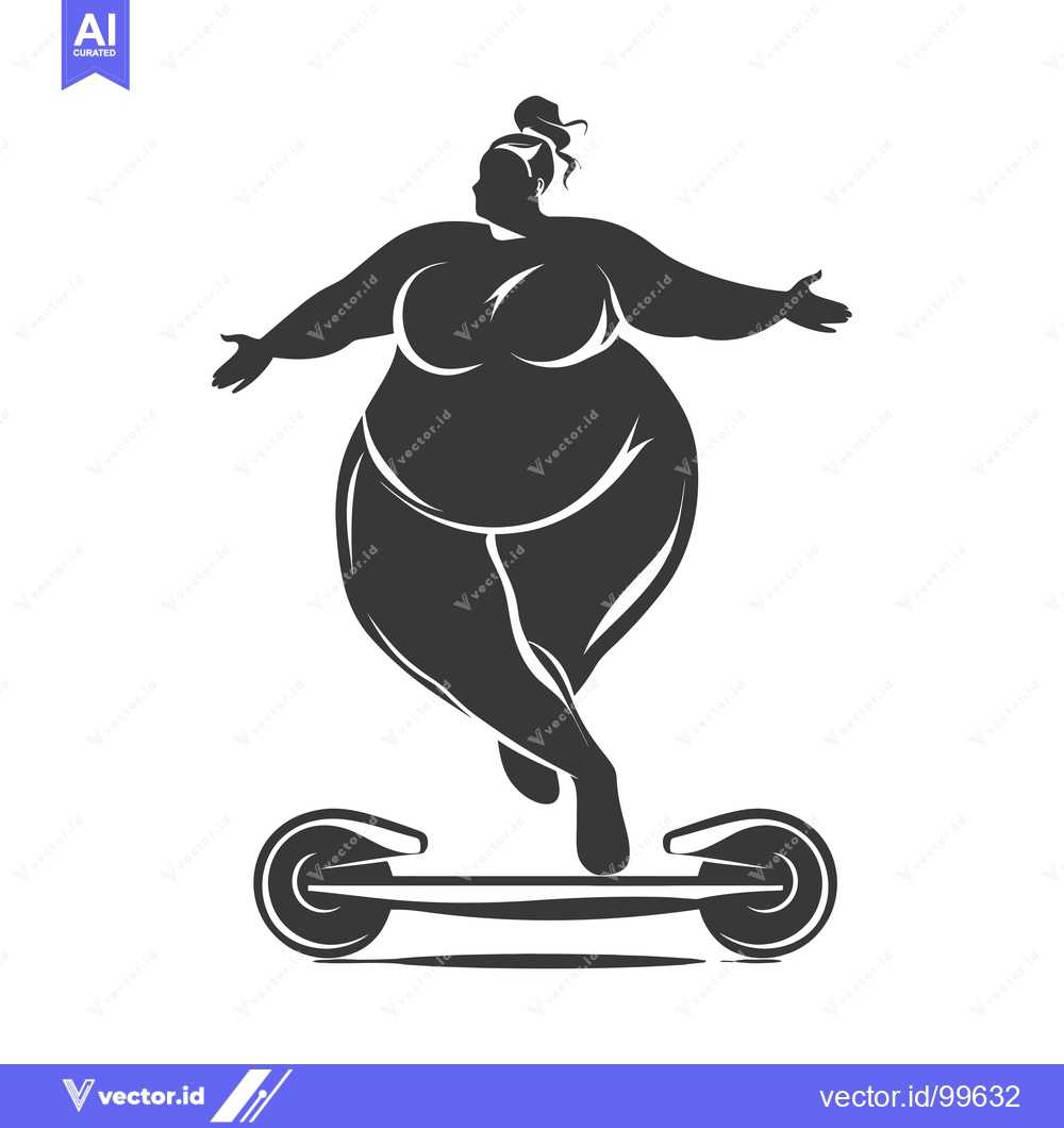 Premium Vector dari Silhouette of a woman on a hoverboard with outstretched arms