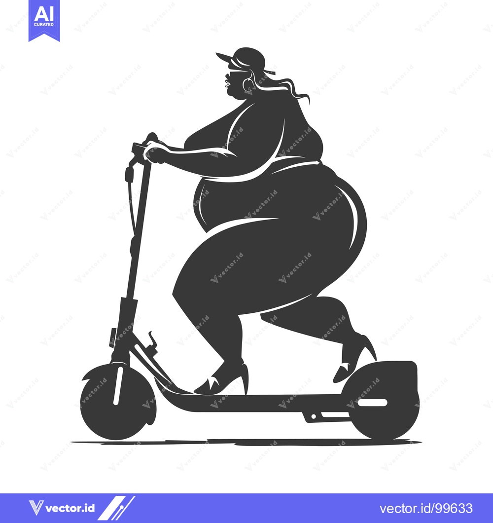 Premium Vector dari Silhouette of a woman on an electric scooter