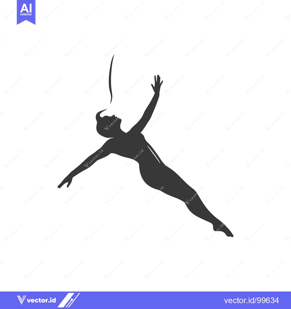 Premium Vector dari Silhouette of a Woman Performing an Aerial Silk Act