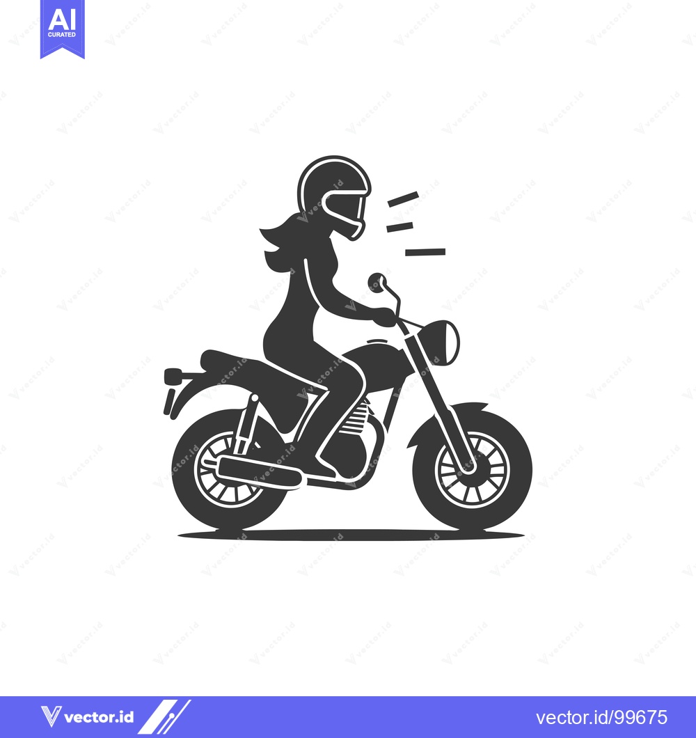 Premium Vector dari Silhouette of a Woman Riding a Motorcycle