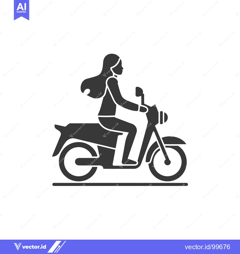 Premium Vector dari Silhouette of a Woman Riding a Motorcycle