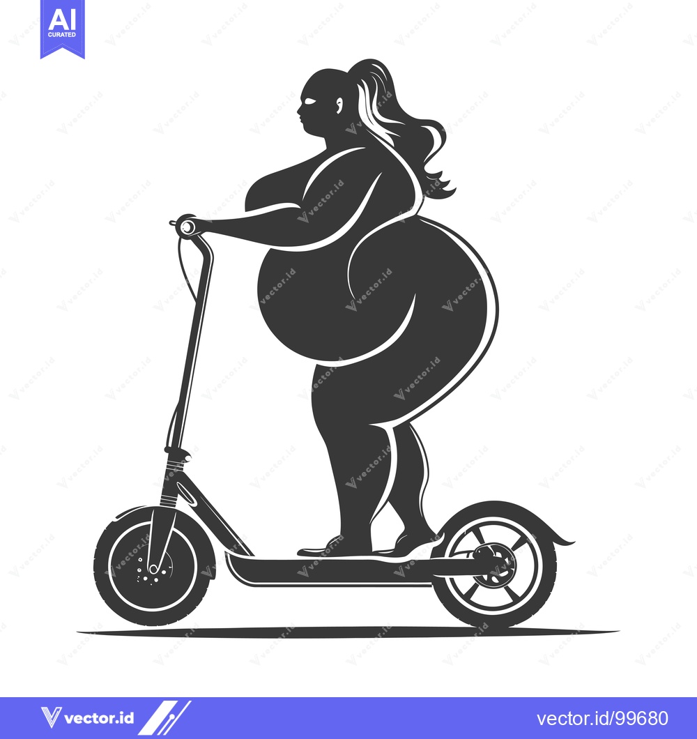 Premium Vector dari Silhouette of a woman riding an electric scooter