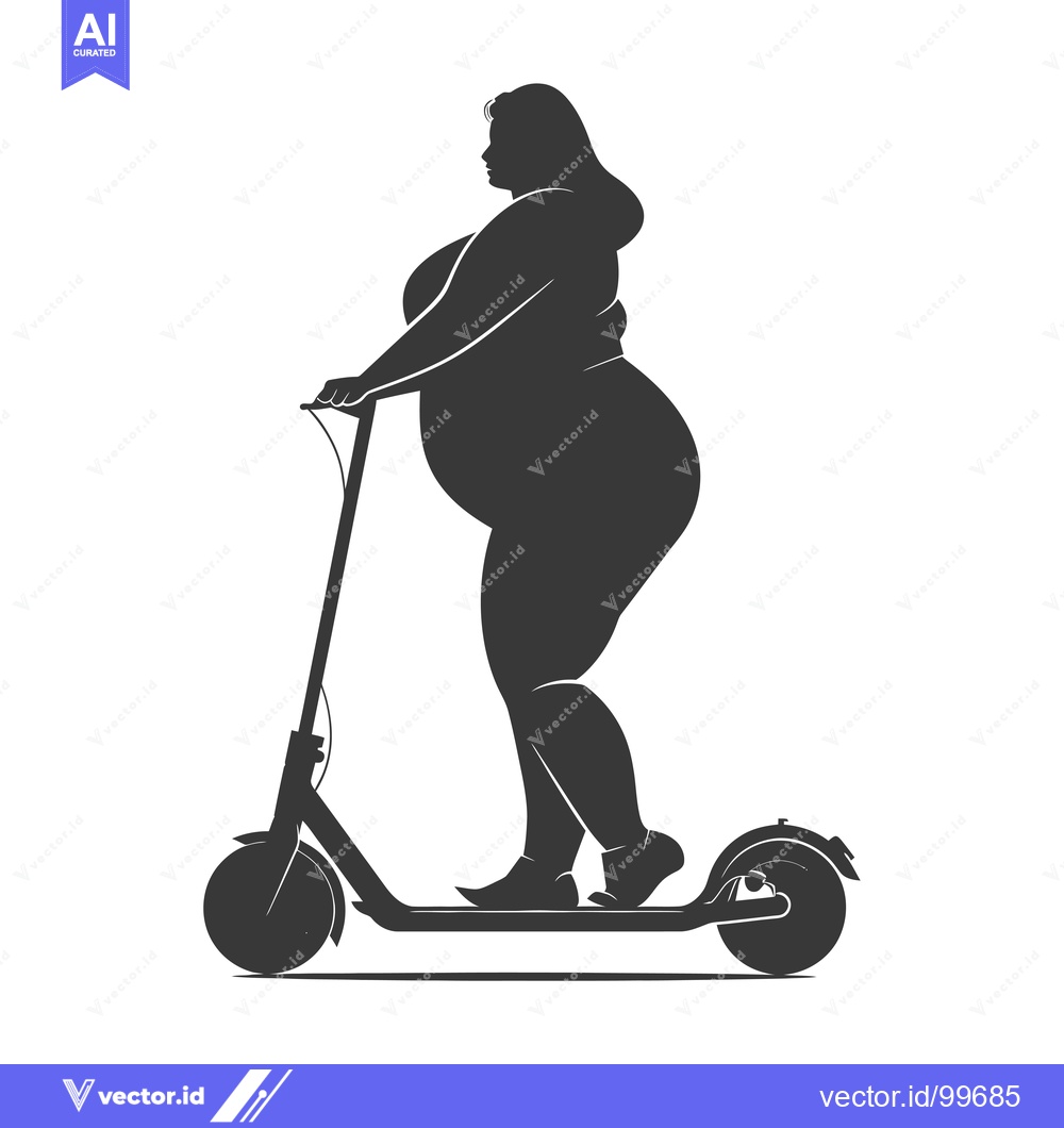 Premium Vector dari Silhouette of a Woman Riding an Electric Scooter