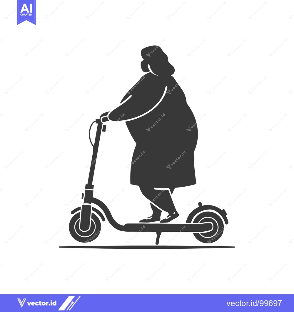 Premium Vector dari Silhouette of a woman riding an electric scooter