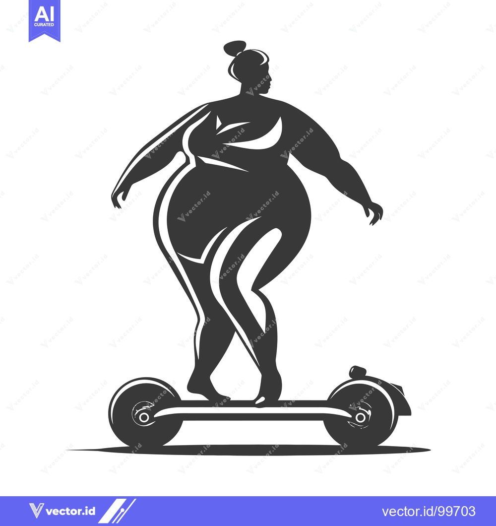 Premium Vector dari Silhouette of a Woman Riding a Self-Balancing Scooter