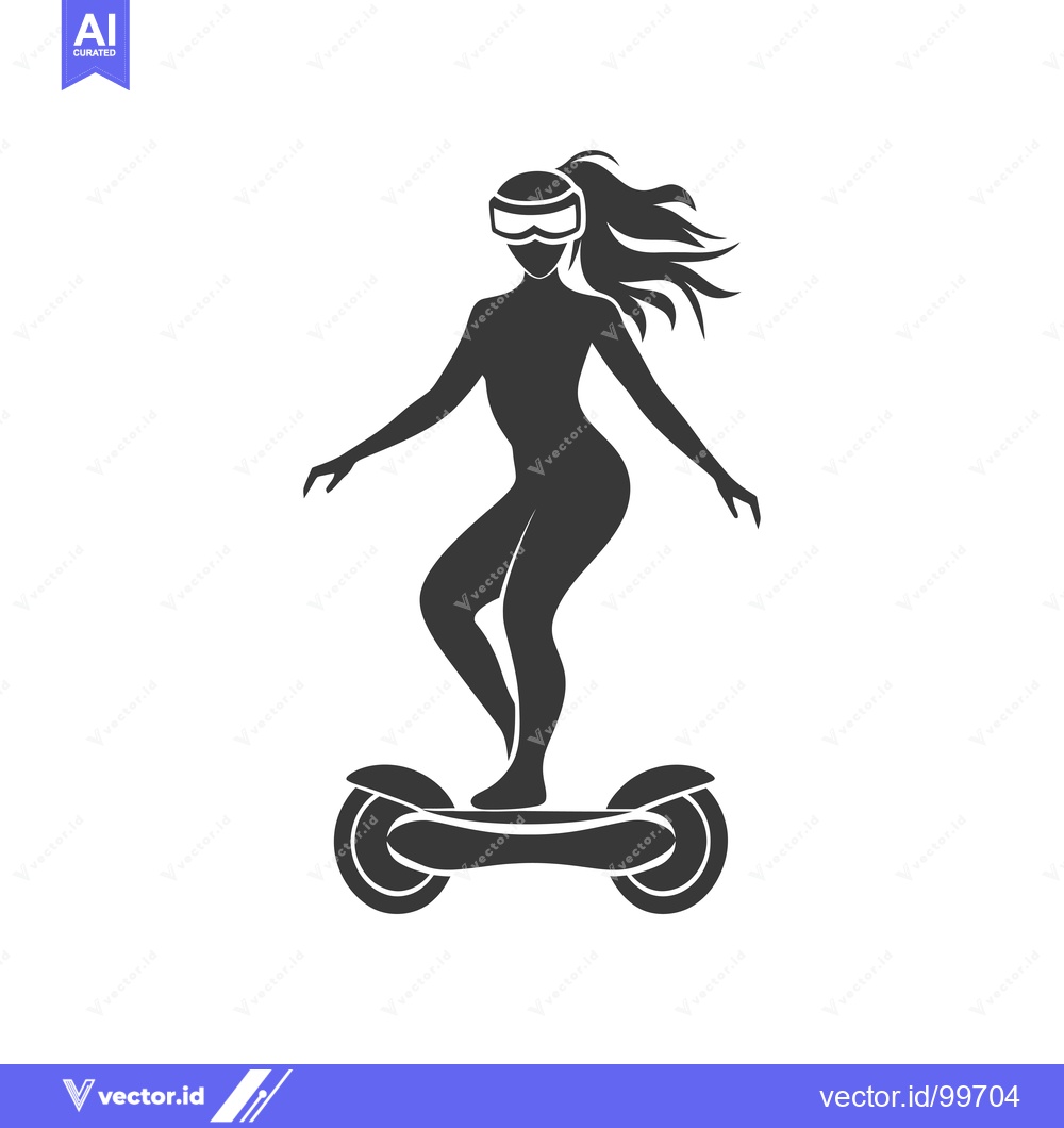 Premium Vector dari Silhouette of a Woman Riding a Self-Balancing Scooter