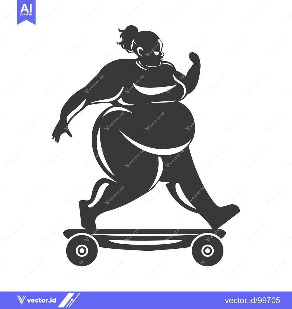 Premium Vector dari Silhouette of a Woman Riding a Skateboard