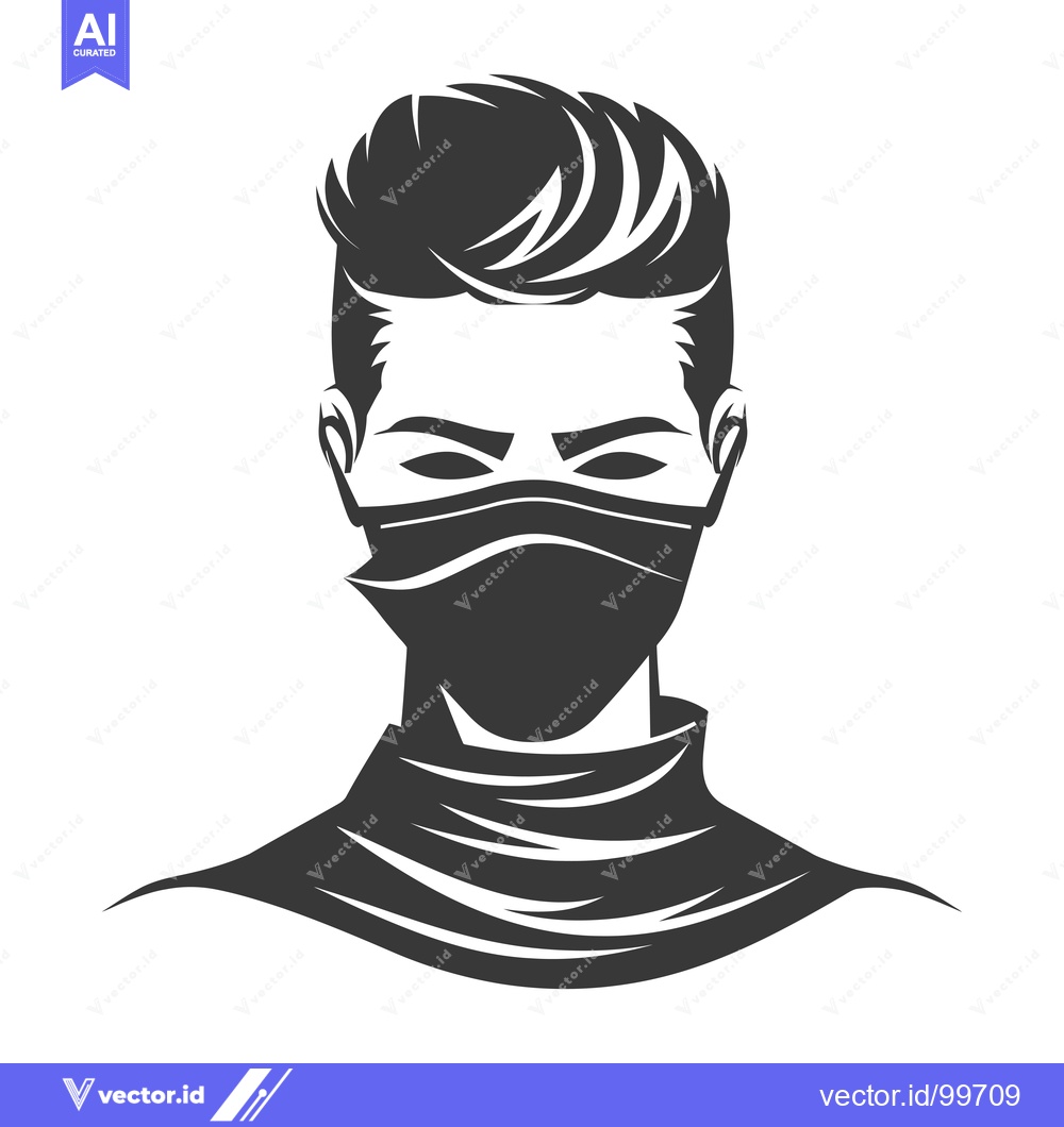 Premium Vector of Silhouette of a Woman's Face Wearing a Face Mask