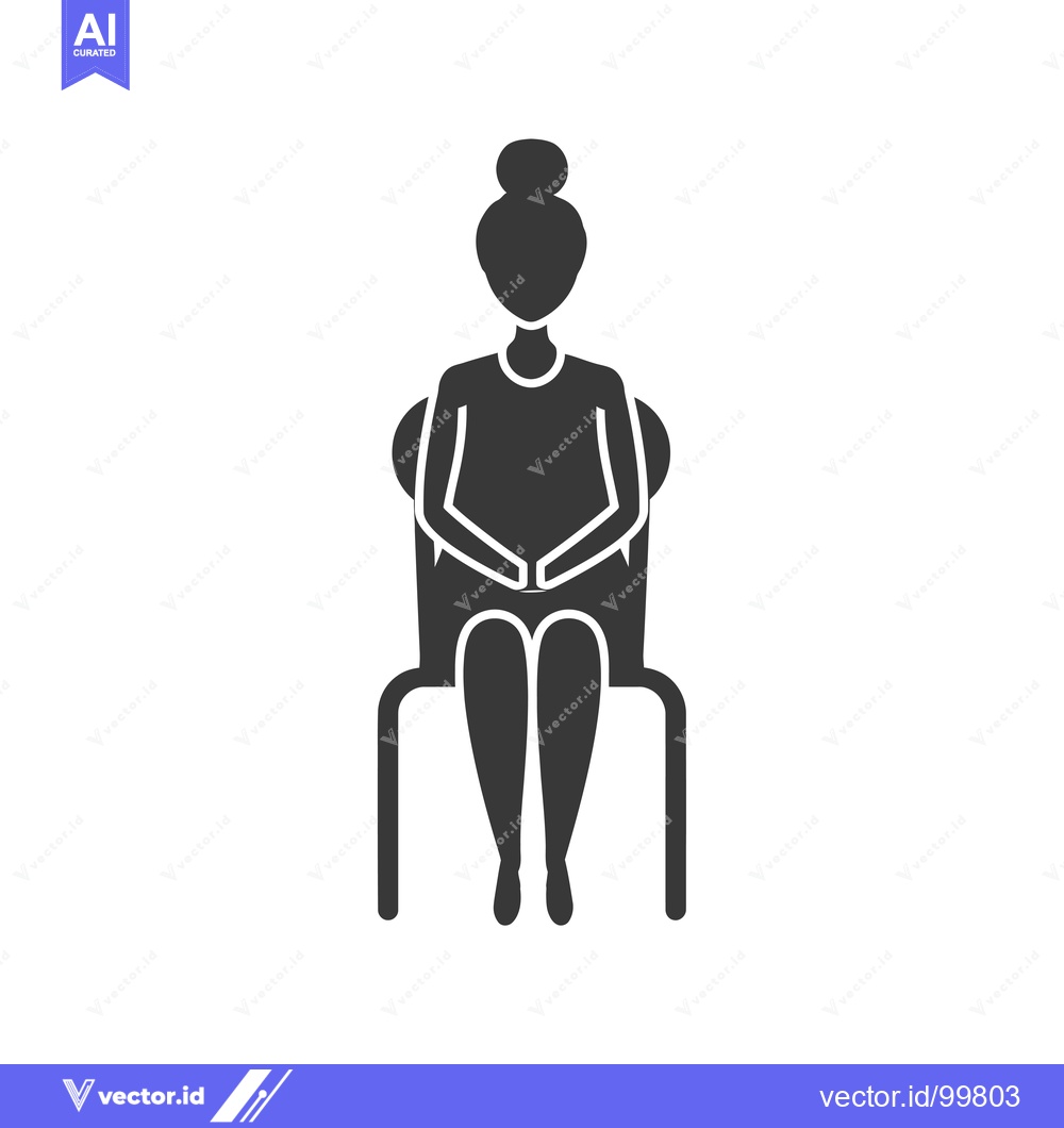 Premium Vector of Silhouette of a woman sitting in a chair with hands clasped