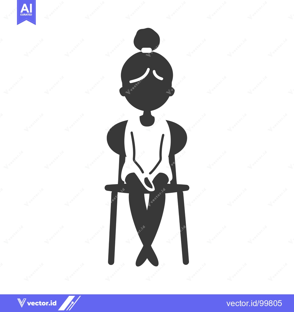 Premium Vector of Silhouette of a Woman Sitting in a Chair with Legs Crossed