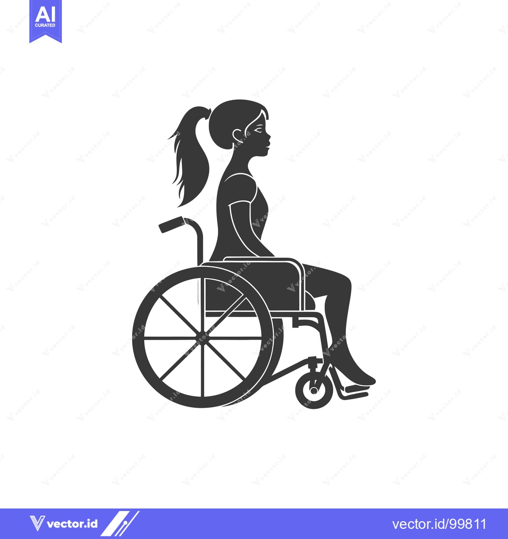 Premium Vector dari Silhouette of a woman sitting in a wheelchair