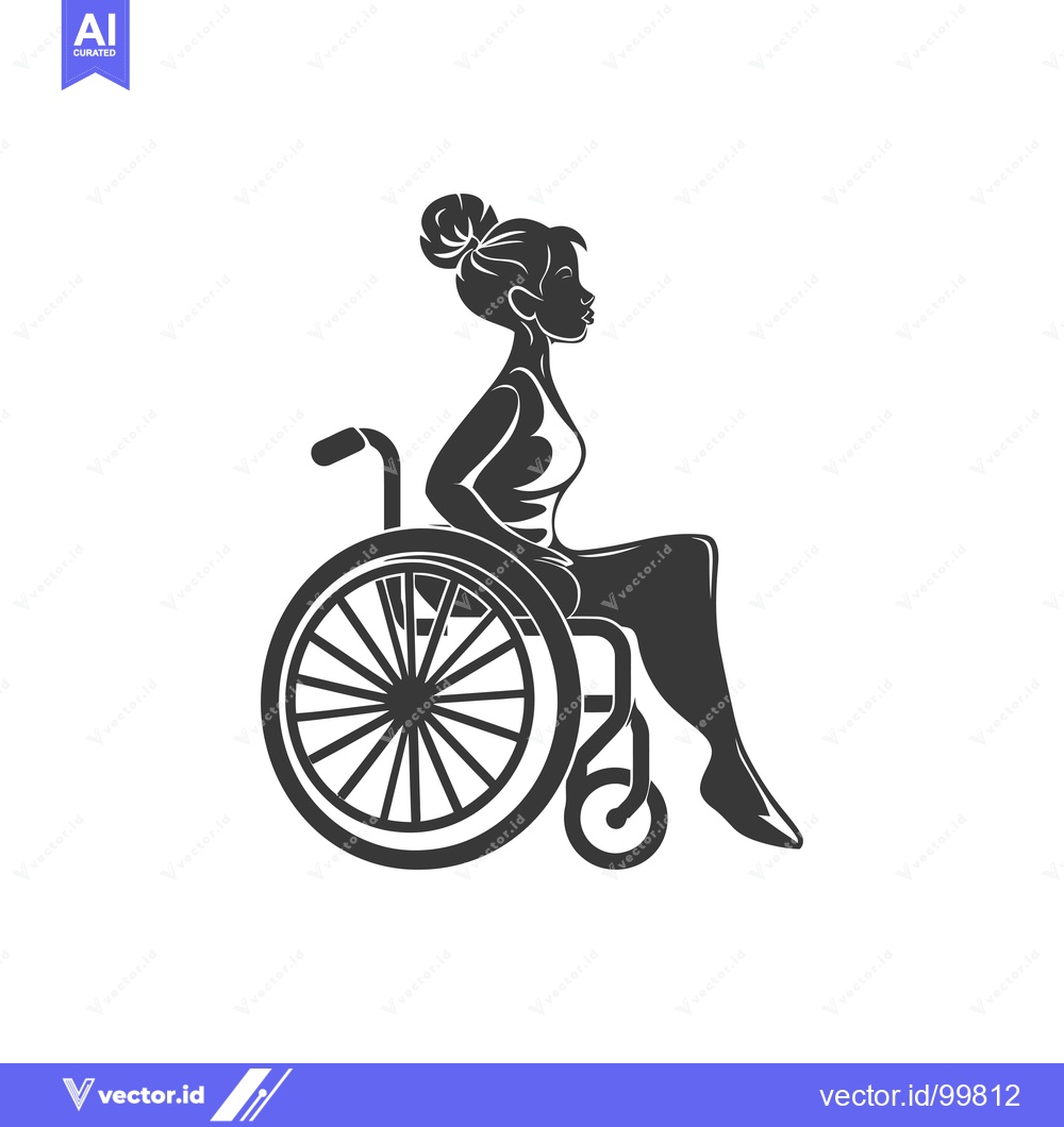Premium Vector of Silhouette of a Woman Sitting in a Wheelchair