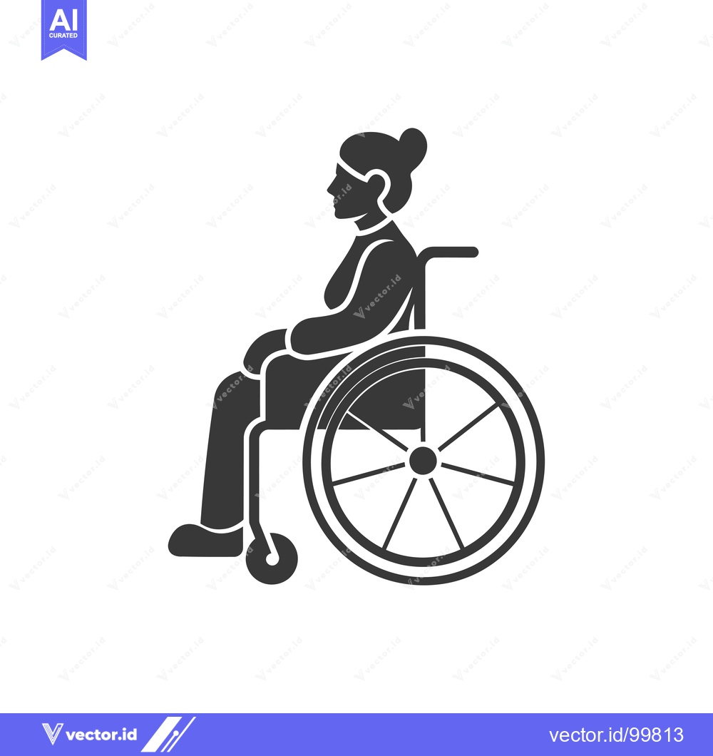 Premium Vector of Silhouette of a woman sitting in a wheelchair