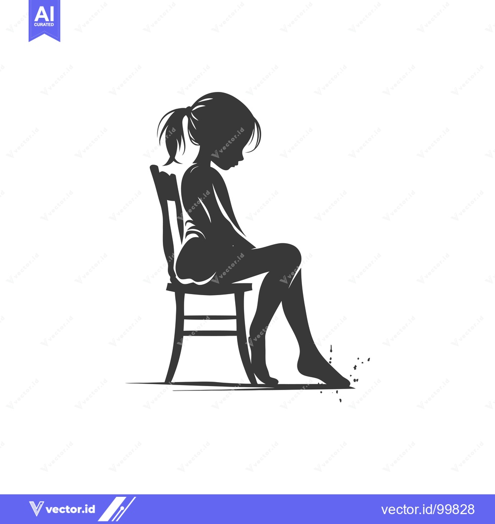 Premium Vector of Silhouette of a Woman Sitting on a Chair with One Foot Raised