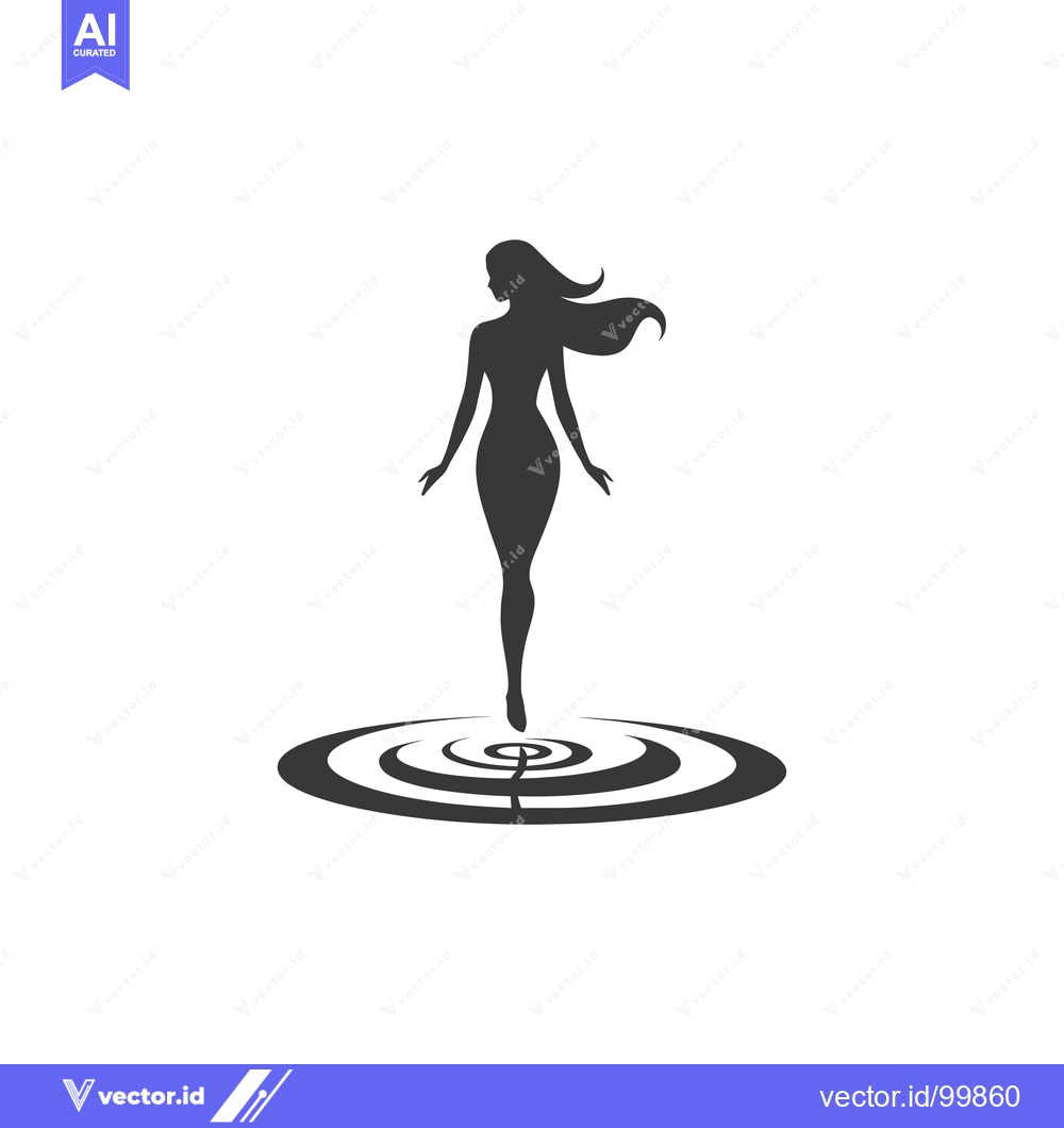 Premium Vector dari Silhouette of a woman standing on water ripples