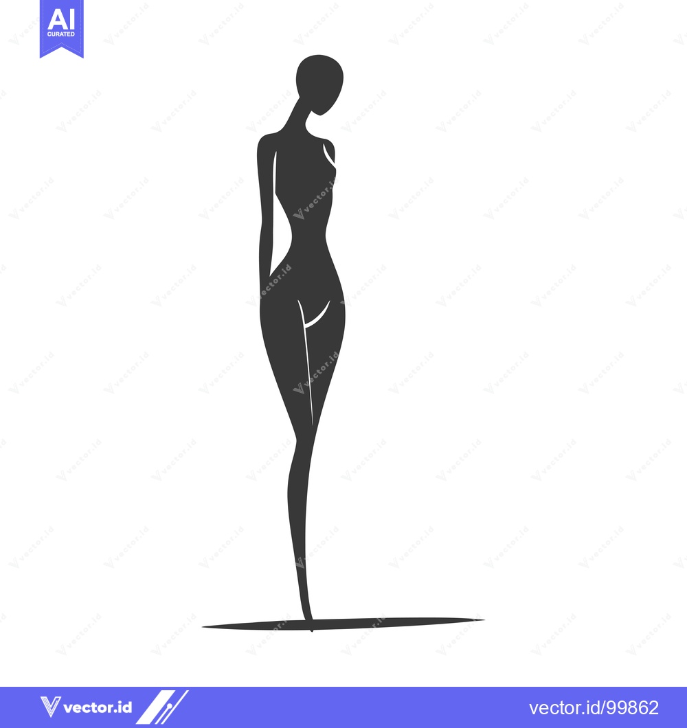 Premium Vector of Silhouette of a Woman Standing with Arms Crossed