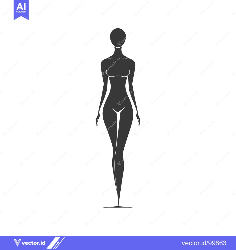 Premium Vector dari Silhouette of a Woman Standing with Her Arms at Her Sides