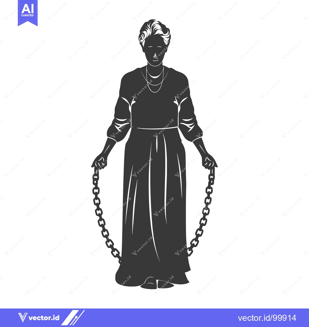 Premium Vector of Silhouette of a Woman Wearing a Dress and Chains