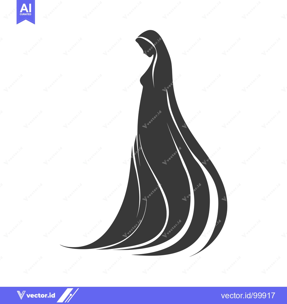 Premium Vector dari Silhouette of a woman wearing a flowing dress