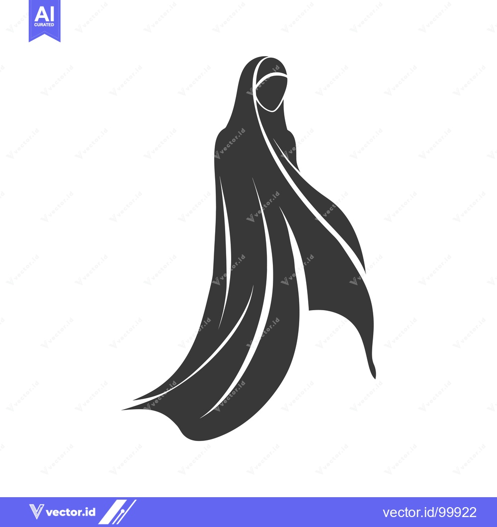 Premium Vector dari Silhouette of a Woman Wearing a Hijab