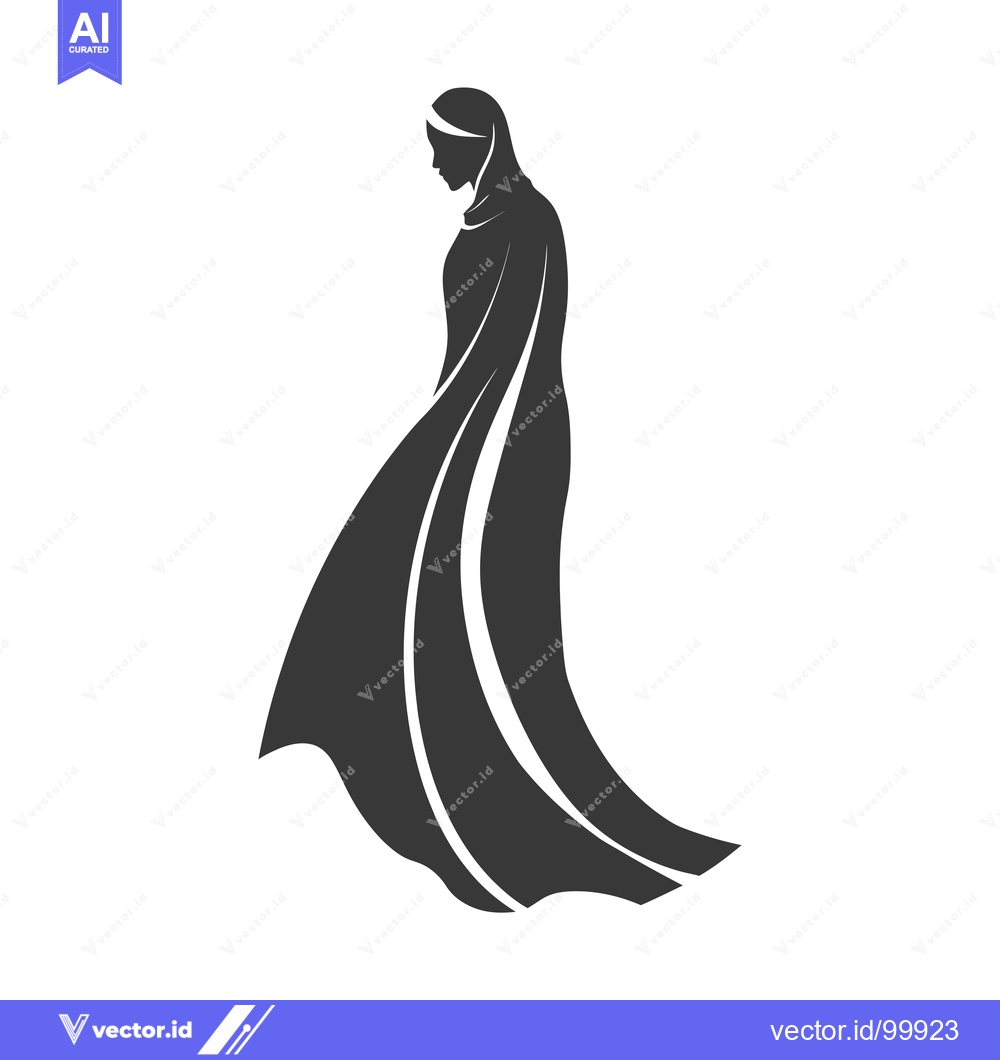 Premium Vector of Silhouette of a Woman Wearing a Hijab