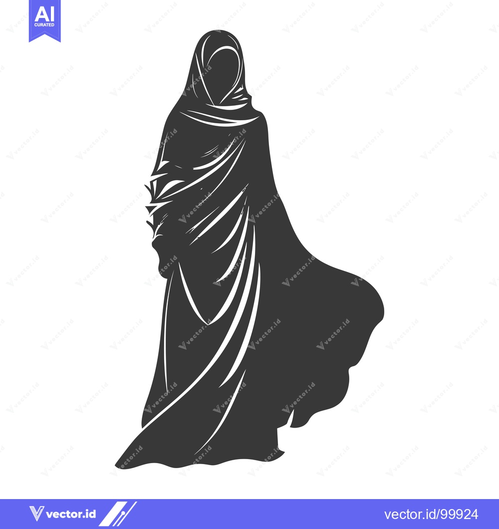 Premium Vector of Silhouette of a Woman Wearing a Hijab