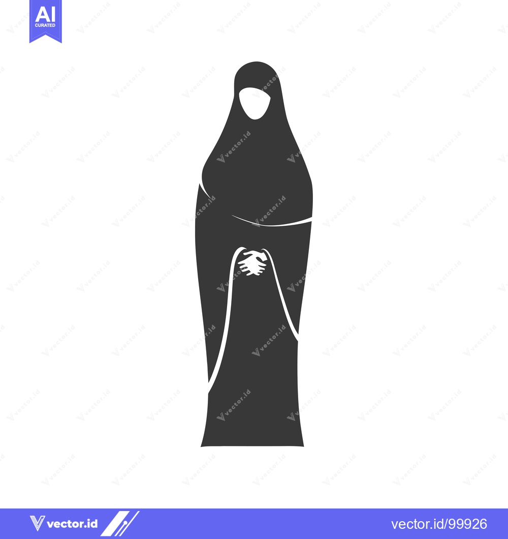 Premium Vector dari Silhouette of a Woman Wearing a Hijab