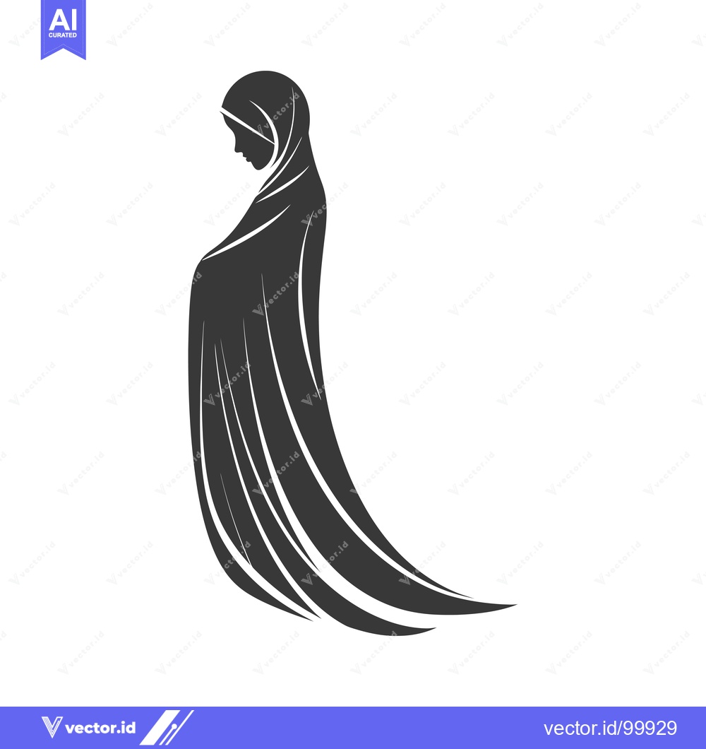 Premium Vector dari Silhouette of a Woman Wearing a Hijab